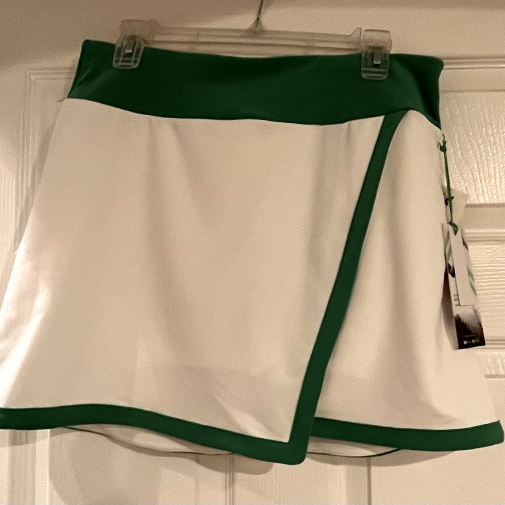 Kyodan Golf/Tennis Skirt, White with Green Trim, NWT